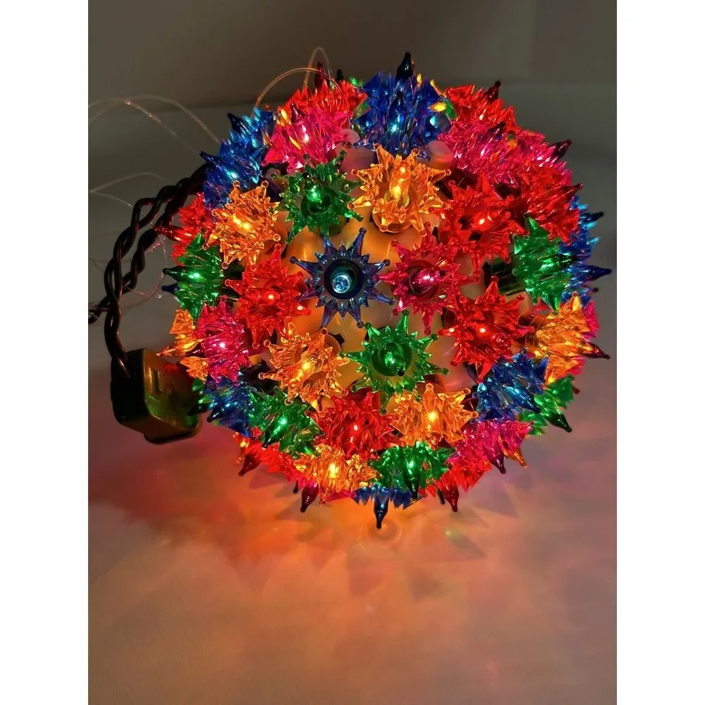 Hanging Christmas Light Sphere Multi-colored 100 Lights Indoor + Outdoor Works